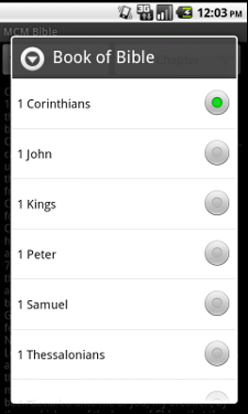 Book of Bible Select Screen